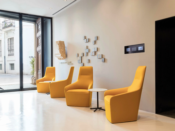 ALYA BU1530 - Upholstered armchair high-back by Andreu World - view 3
